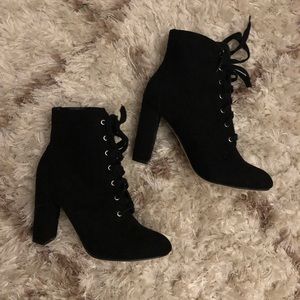 Black Lace Up Booties